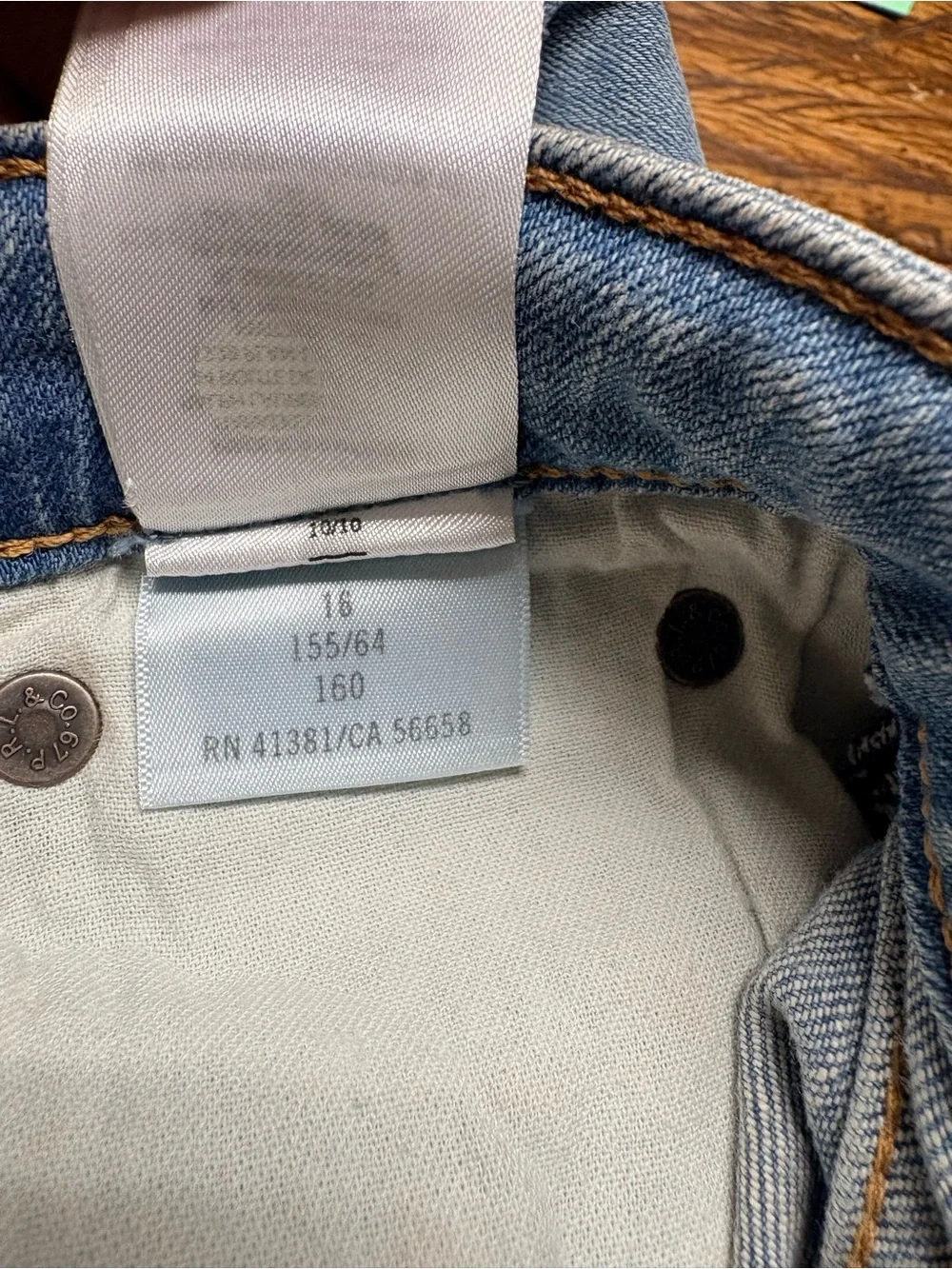 Polo Ralph Lauren Light Wash Patchwork Detail Fray Hem Flare Jeans Size 16 Kids